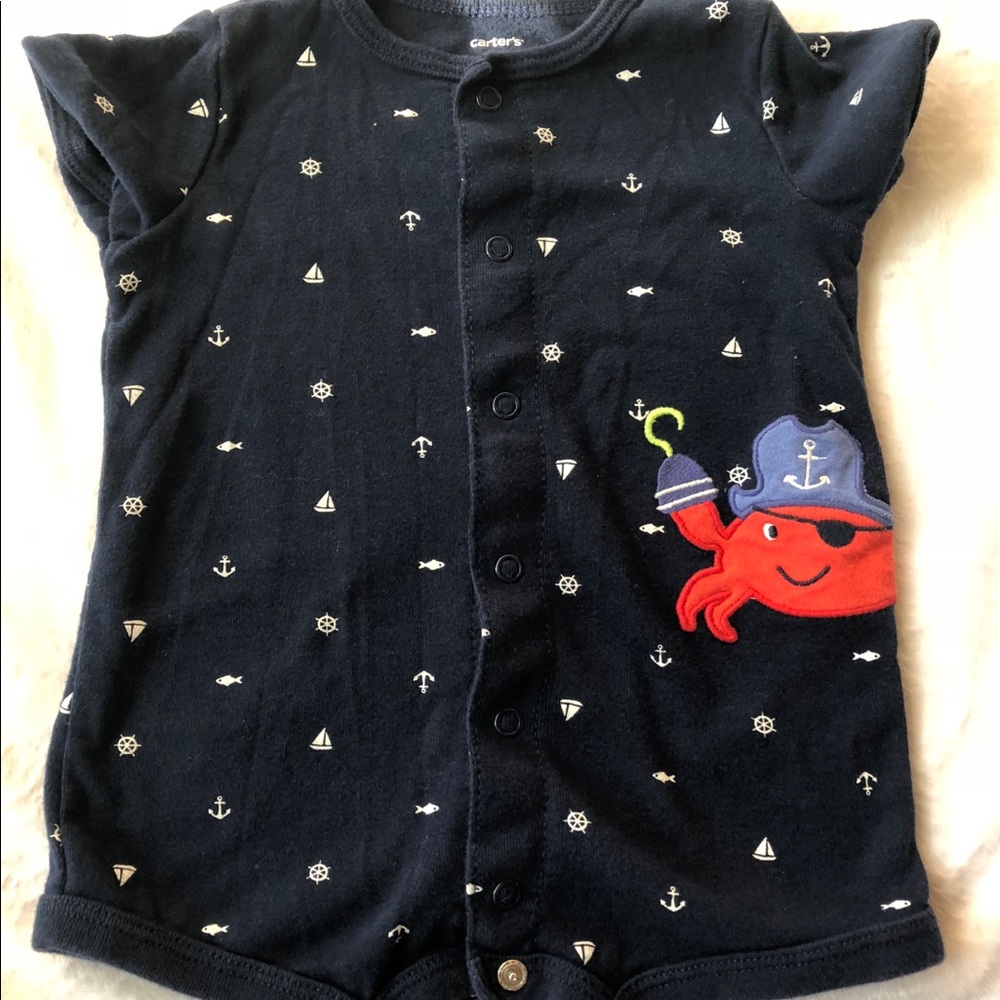 Baby Boy Romper Navy Color 3 Months Summer Time!